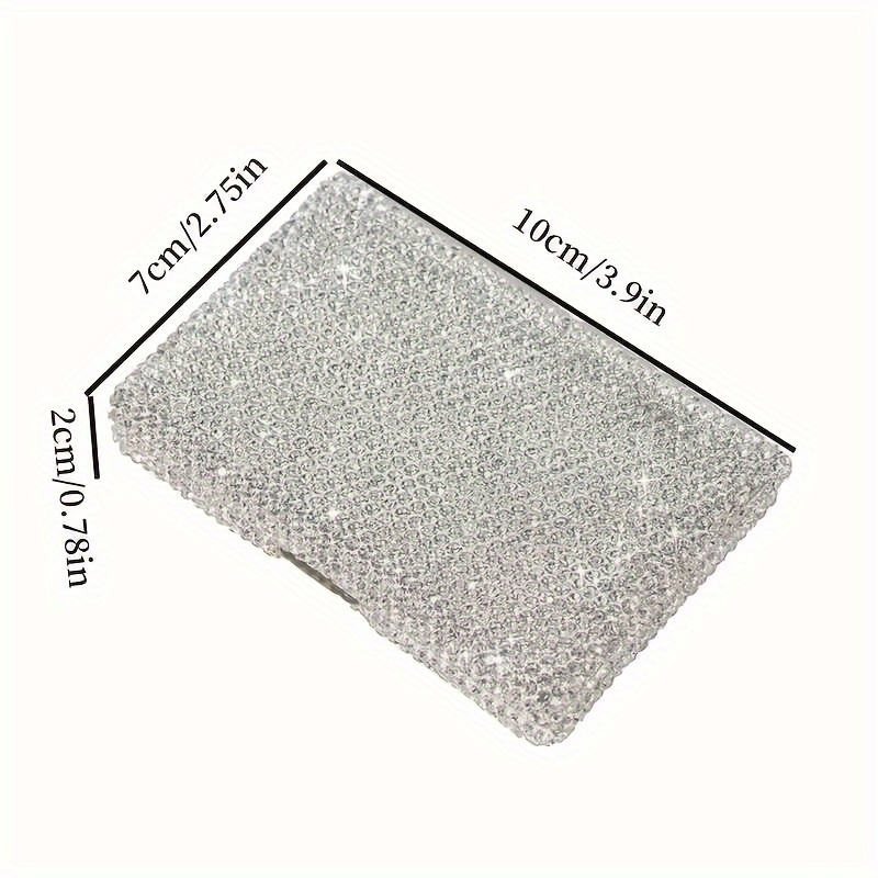 1pc Rhine Precious Stone Encrusted Aluminium Alloy Credit Card Box, Anti-theft Multi-compartment Anti-magnetic Portable Compact Card Case, Driver'S License Cover, Bank Card Storage Box - Image 6