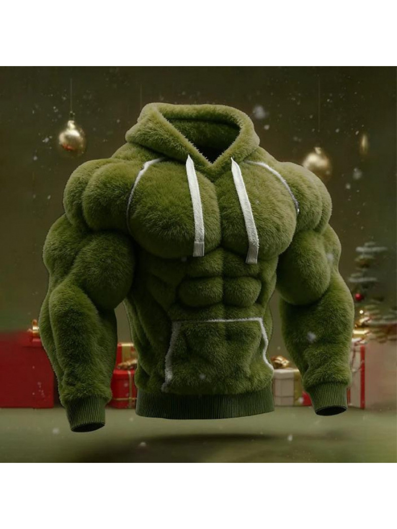 Plus Size - 3D Digital Printed Hoodie | New Spring Fashionable Hooded Long-Sleeved Top, Warm Men'S Clothing with Crew Neck, Regular Fit, Slight Stretch Fabric, Vintage and Casual Style - Image 11