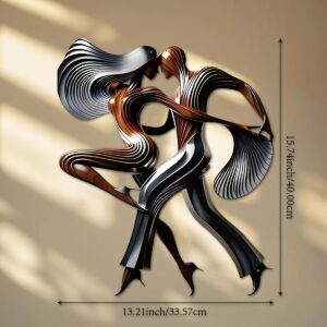 1pc Large Dancing Couple Metal Wall Art - Elegant Wedding, Anniversary, Valentine's, Christmas Decor - Romantic Ballet-like Dance Sculpture - Indoor/Outdoor Hanging Decoration - Perfect Gift for Couples - Durable Metal Construction - Living Room, Wedding, Anniversary Decoration - Modern Home Decor, Anniversary Present, Artistic Design, Highquality Finish, Decorative Figurine, Anniversary Couples