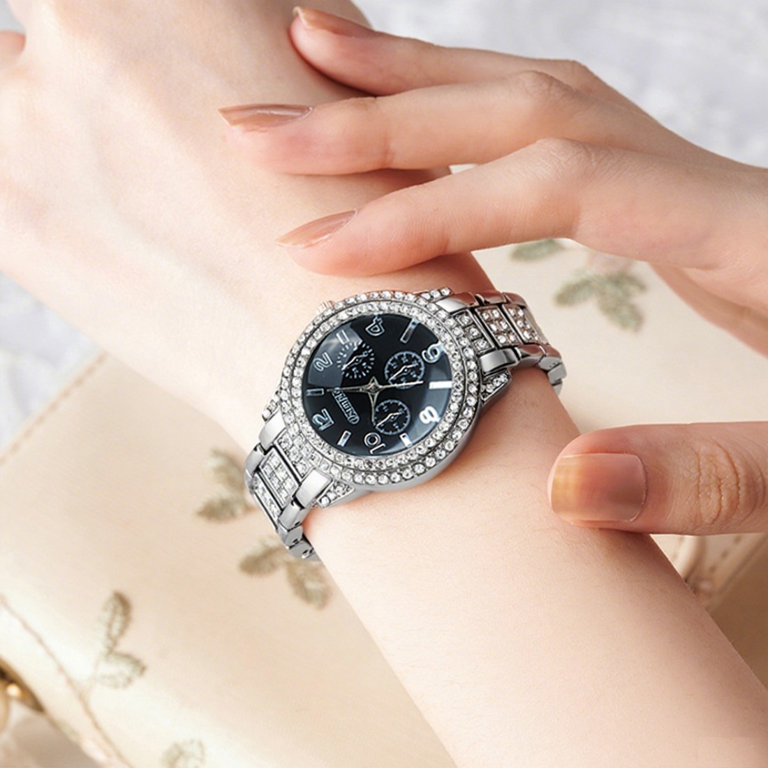 5pcs Elegant Watch and Set - Minimalist Stainless Quartz Watch Collection with Matching Necklace, Ring & Earrings, Analog Dial Round Face for Casual & Dressy Occasions, Perfect Holiday Gift - Image 15