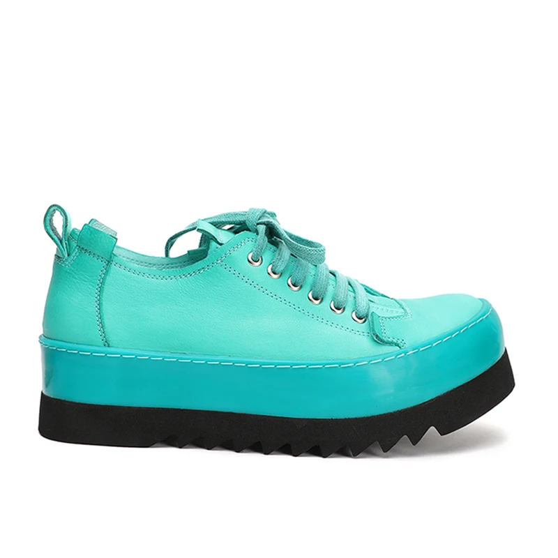 Mens Spring Autumn New Lace Up Thick Bottom Height Increasing Genuine Leather Casual Shoes Outdoor Solid Male Sneakers Shoes - Image 6