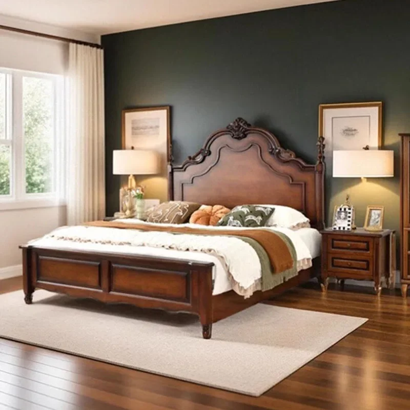 European Unique Bed Castle Design King Size Sex Sun Nordic Simple Bed Luxury Queen Bedroom Wooden Cama Unique Unique Furniture - Image 2