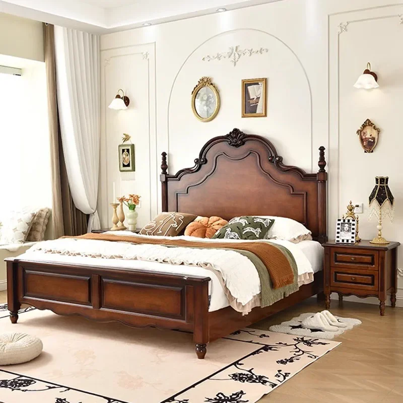 European Unique Bed Castle Design King Size Sex Sun Nordic Simple Bed Luxury Queen Bedroom Wooden Cama Unique Unique Furniture - Image 3