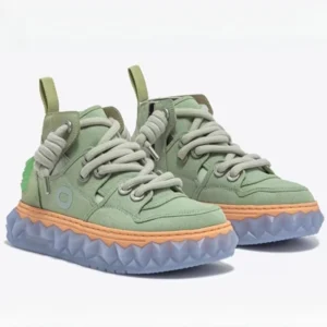 Thick Soled Canvas Leather High Top Casual Sports Shoes for Women's Comfortable Breathable Sneakers Fashion Iceberg Jelly Shoes