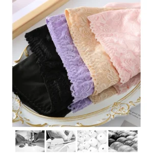 Undies Lingerie Finetoo Beach Cozy Women Panties Plus Size Lace Edge Briefs with Extra Wide Waistband for Women