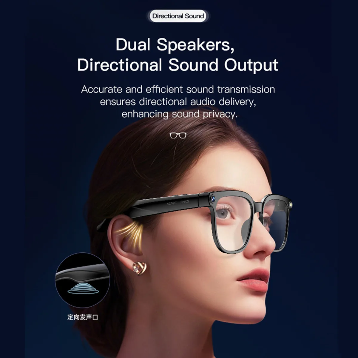 AI Smart Glasses Bluetooth with Video Camera 8MP 1080P HD Video Shooting Bluetooth Call Music Player 16GB Smart Sunglases - Image 3