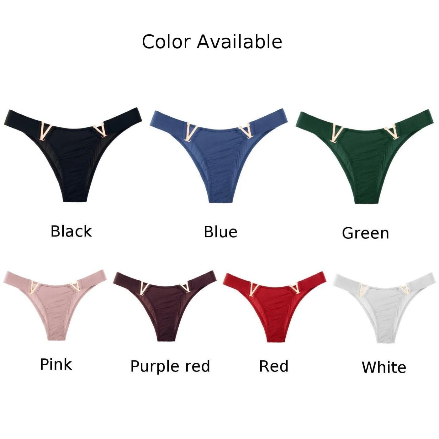 Sexy Women V-shaped Metal Sports Hip Lift Thongs Lingeries Low-waist Underwear Panties G-string T-back Nightwear Underpants - Image 2