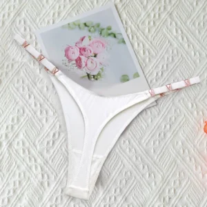 Women's Sexy High Cut G-string Thongs T-Back Underwear Stretch Panties Low Rise Lingeries Female Sleepwear Quick Dry Underpants