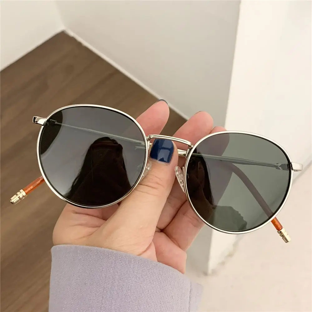 Women Men Sunglases Round Sun Glasses Women's Metal Frame Eyewear Fishing Glasses UV400 Shades