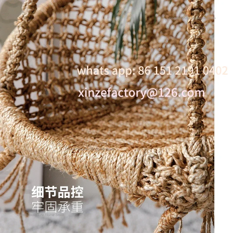 Customizable Hanging Rocking Chair Patio Swing Garden Modern Patio Patio Swings Suspended Rocking Outdoor Furniture C - Image 2