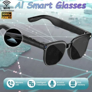 New AI 8MP Camera Smart Glasses 290mAh Waterproof Voice Call Music Bluetooth Smart Sunglasses Video Record Translation Glasees