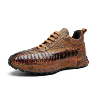 2025 New Arrival Fashion Ostrich Skin Causal Shoes Men,Male Genuine Leather sneakers PDD684