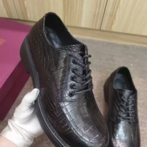 Luxury Crocodile Skin Men's Sneakers 100% Genuine Real Durable Solid Top Quality Shoe Leisure Fashion Men Official Shoe Black