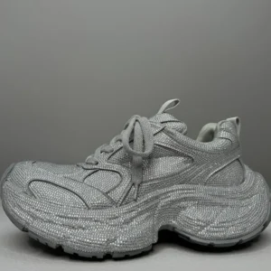 Mens Casual Shoes Genuine Leather Sneakers Design Diamonds Cowhide Lace Up High Heel Round Toe Solid Non Slip Mens Footwear