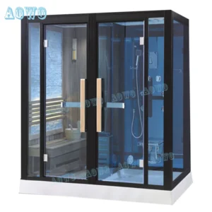 2 Person Customized Wood Dry Sauna And Wet Steam Combined Room/Sauna SPA Steam Shower Cabin Bath Ozone Steam Sauna