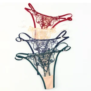 G-string Women Underwear Thin Strap Thong Slightly Stretched Soft Lingerie All Season Breathable Sexy Lace Panties