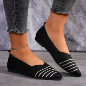 Women Flats 2024 New Spring and Autumn Shoes for Women Beautiful Color Knitted Elastic Comfortable Soft Flat Sneakers Women