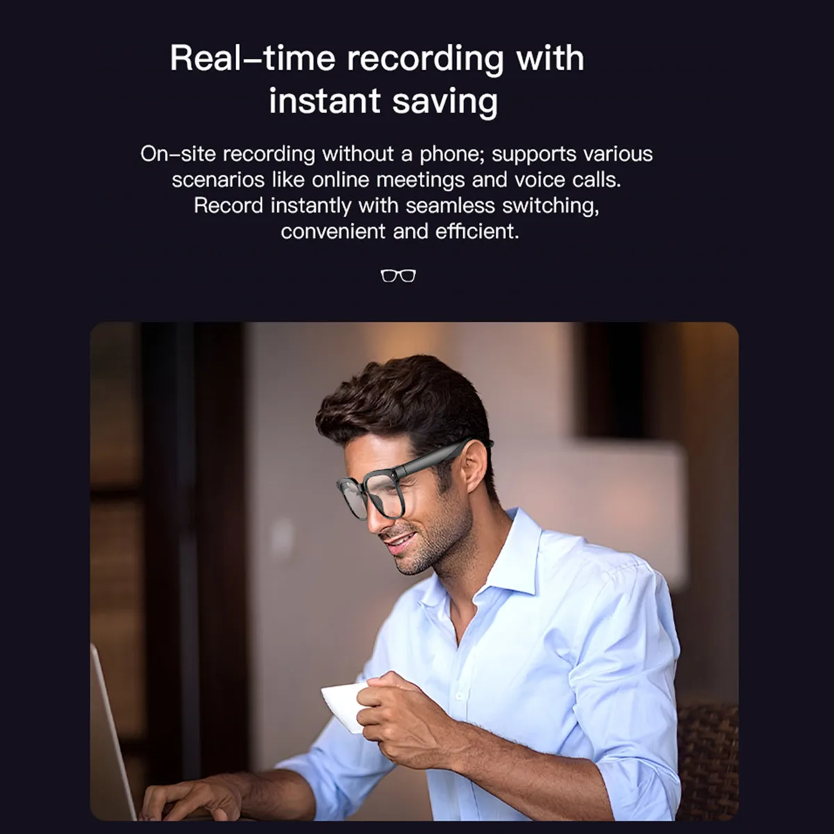 AI Smart Glasses Bluetooth with Video Camera 8MP 1080P HD Video Shooting Bluetooth Call Music Player 16GB Smart Sunglases - Image 6