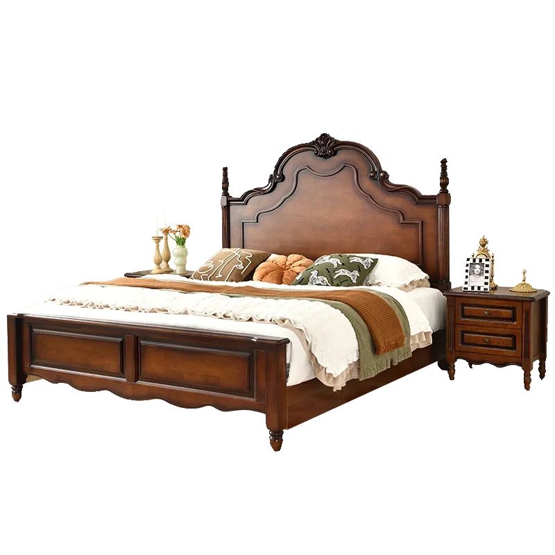 European Unique Bed Castle Design King Size Sex Sun Nordic Simple Bed Luxury Queen Bedroom Wooden Cama Unique Unique Furniture - Image 6