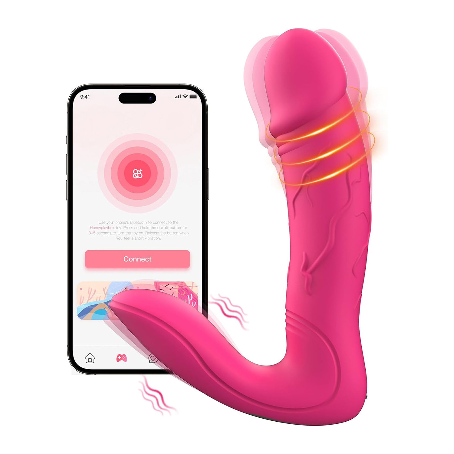 Honeyplaybox 1pc Wearable Rotating Vibrator, Devi Adult Sex Toys for Women, Sti…