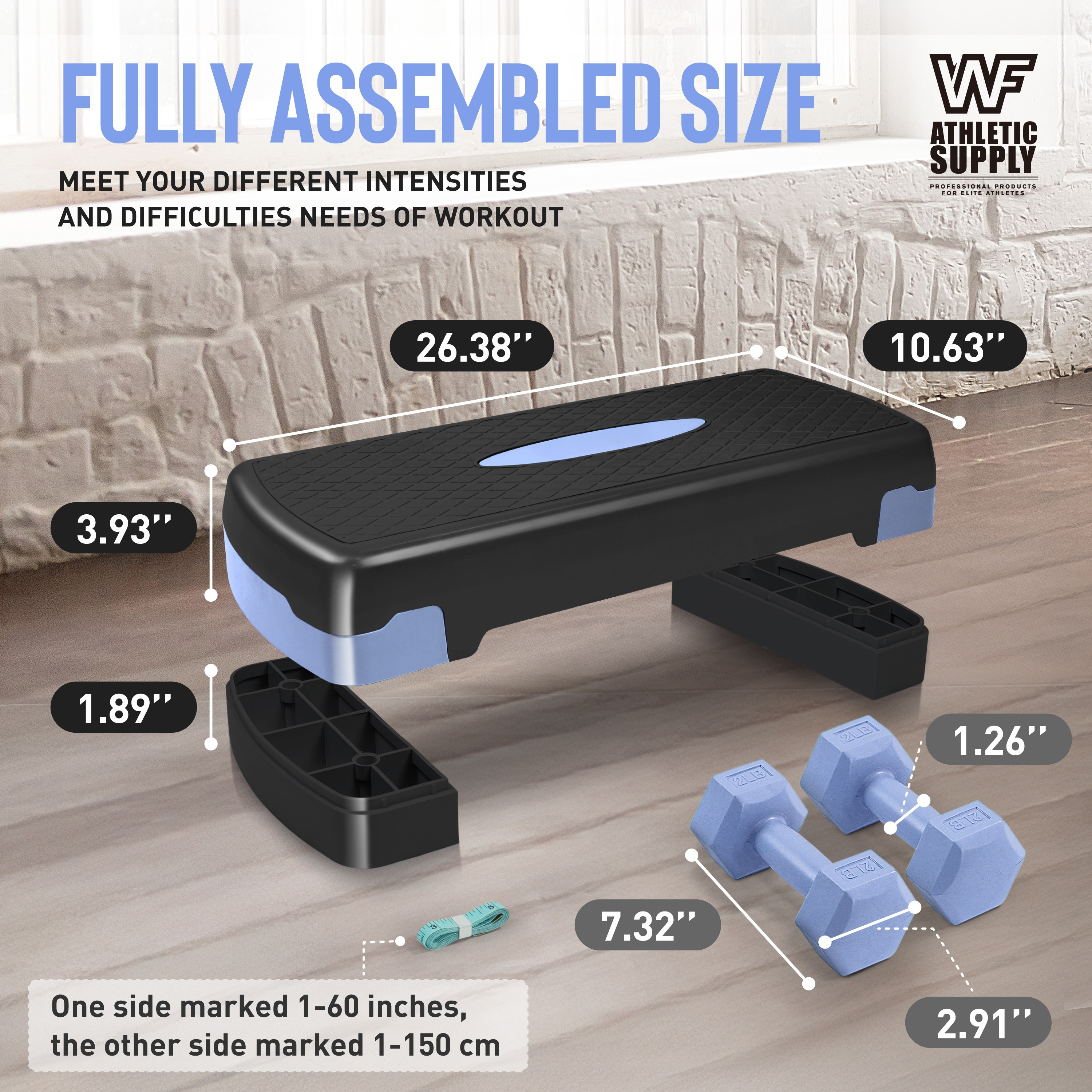 Aerobic Stepper Set with Dumbbells & Measuring Tape, Adjustable Height 2 Level Risers Workout Exercise Step Platform, 3 Colors, the Ultimate Gift for a Joyful Holiday and Merry Christmas - Image 17