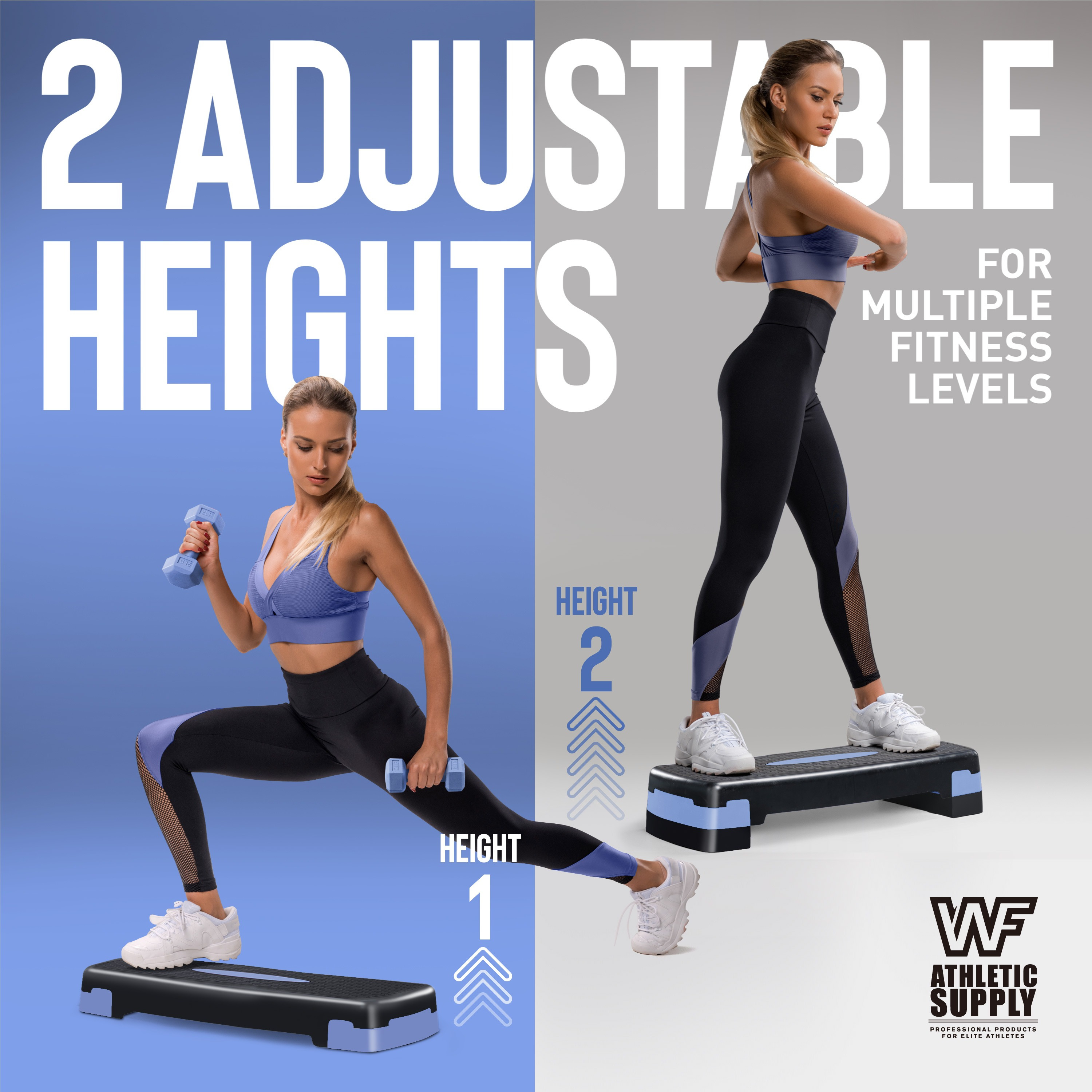 Aerobic Stepper Set with Dumbbells & Measuring Tape, Adjustable Height 2 Level Risers Workout Exercise Step Platform, 3 Colors, the Ultimate Gift for a Joyful Holiday and Merry Christmas - Image 18