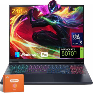 acer Predator Helios Neo 16S AI Gaming Laptop, NVIDIA GeForce RTX 5070Ti GDDR7, Intel Core Ultra 9 275HX, 16" OLED 240Hz, 64 GB DDR5, 4 TB SSD, RGB Backlit Keyboard, Windows 11 Pro, Accessories