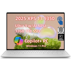 NewestDell XPS 13 9350 Business Laptop AI Copilot+ PC (13.4" Touch 2.5K 120Hz, Inte.l Core Ultra 9 AI NPU, 32GB RAM, 1TB SSD), Backlit Keyboard, FP, Light Weight + Ultra Thin, WiFi7, Win 11 Pro