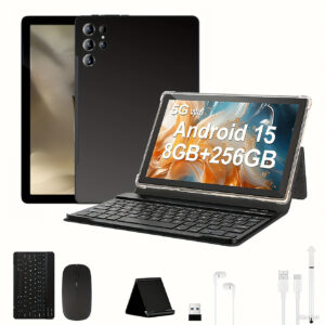 S25 Ultra 10.1 Inch Android 15 Tablet with Keyboard, 8GB RAM+256GB ROM, WiFi, IPS Screen, 2in 1 Tablets with Case, Mouse, Stylus (Without Adapter), Tablet, Pad, Tablet Android Tablet Pad, Full Hd Display, High Capacity Tablet, Long Battery Life. for Christmas