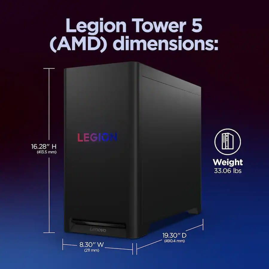 Lenovo Legion Tower 5 Gaming Desktop, AMD Ryzen 7 7800X3D NVIDIA GeForce RTX 5070 12GB GDDR7, 32GB DDR5 5600MT/s, 2TB SSD, 2TB HDD, Whisper-Quiet Legion Cooling, Windows 11 Pro, REDRAGON Accessories - Image 8