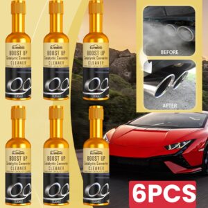6PCS Catalytic Converter Cleaner Liquid - All-in-One Engine, Carburetor & Throttle Body Cleaner, Removes Carbon Build-Up, Features Citric Acid Ingredient For Emission Reduction