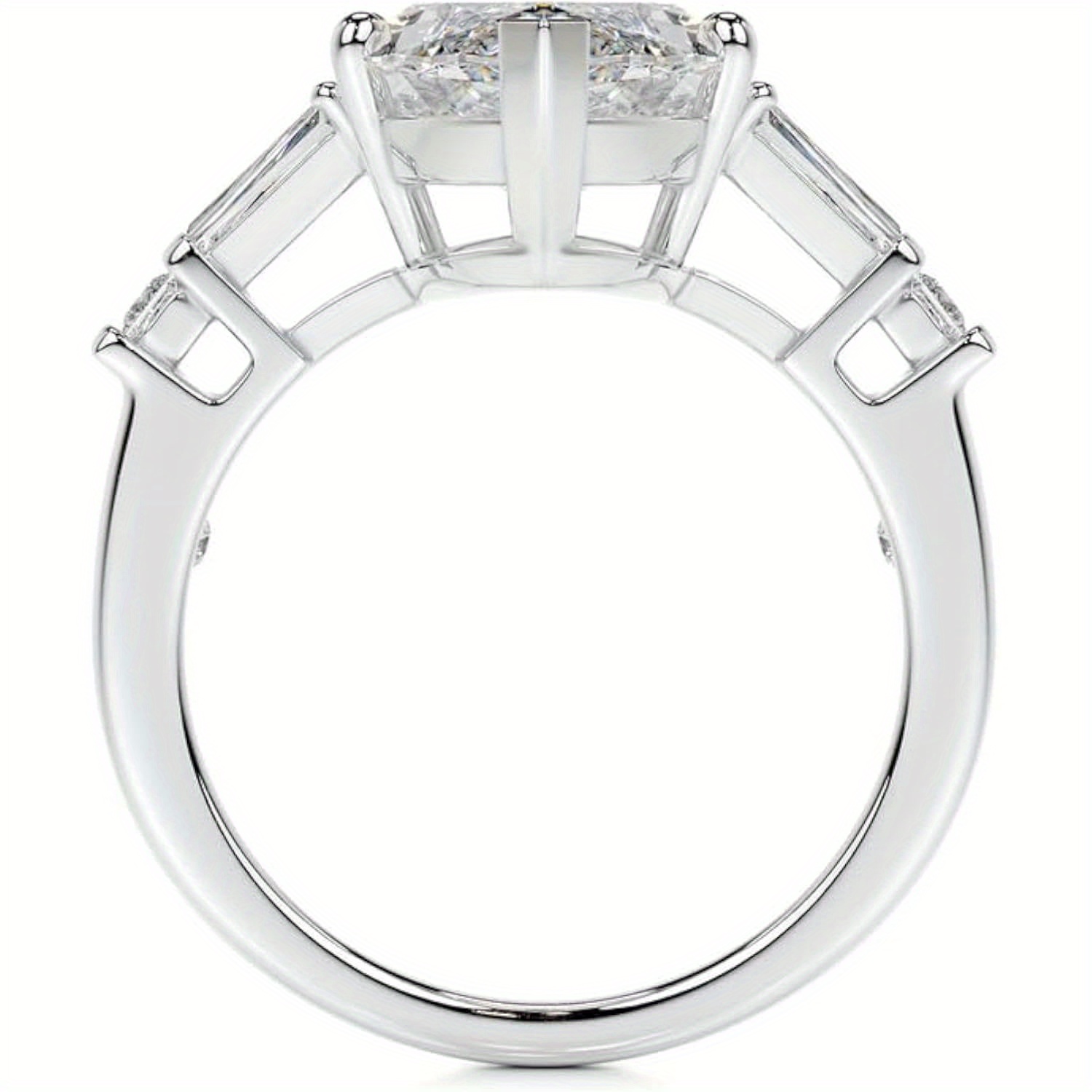 1pc 4.3ct Olive cut Moissante engagement ring Women'S Silvery Moissante Ring Daily life Marriage marriage gifts - Image 5