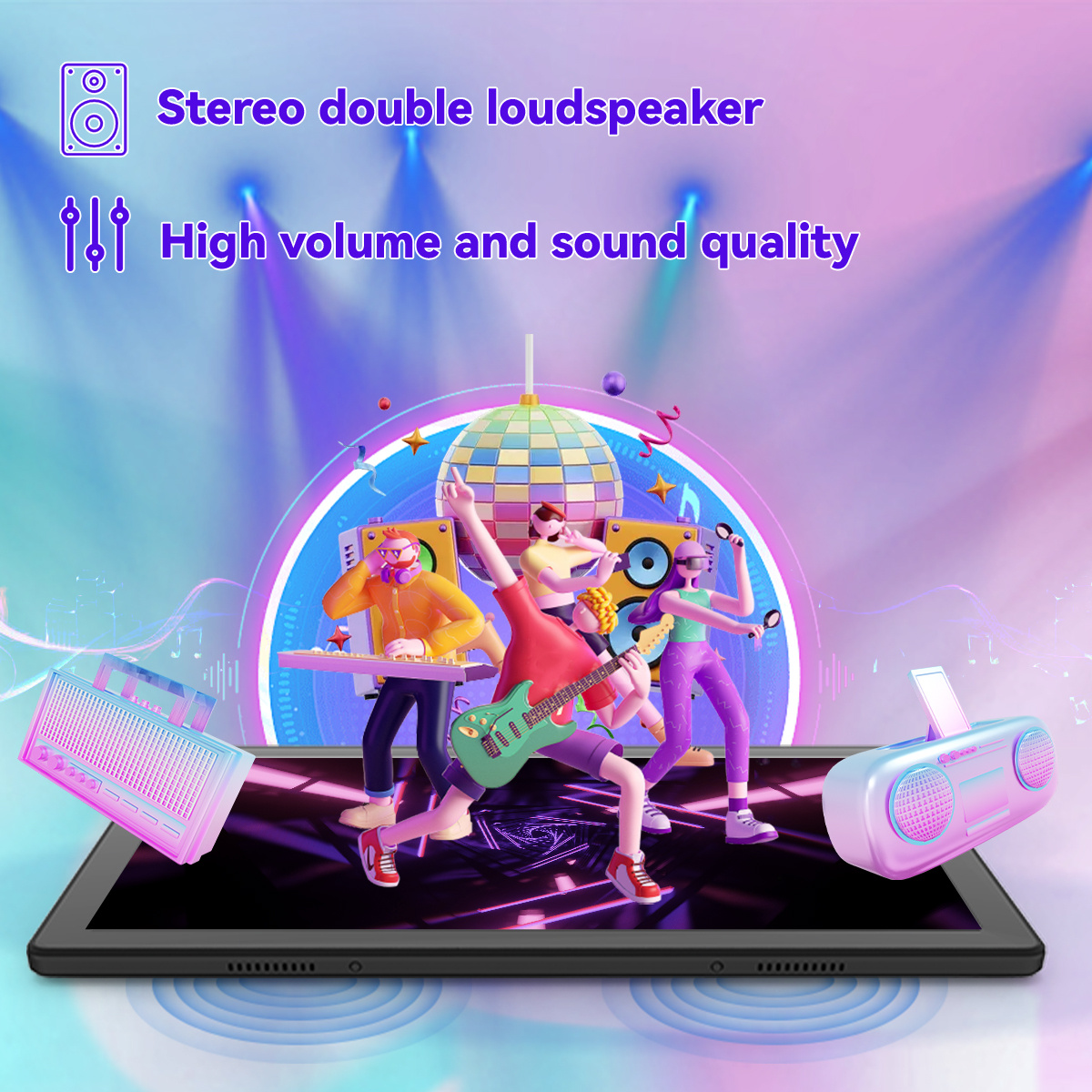 AEEZO Android 14 Tablet with Face Unlock, 10.1 Inch HD Display, Octa-Core Processor, 12GB RAM, 64GB ROM, 1TB Expandable Storage, 5000mAh Battery, 5MP+8MP Cameras, Includes Headphones, Wireless Mouse, Keyboard, Stylus, and Case christmas gifts - Image 10