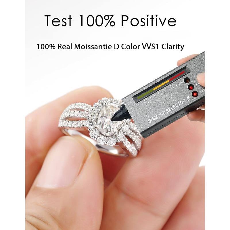 Moissanite Women's Engagement Ring, D Color VVS1 Lab Created The Moissanite Ring S925 Sterling Silver with Moissanite Wedding Ring for Her, Best Gift On Mother's Day - Image 2