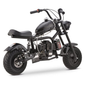 Gas Mini Chopper Bike, DB003 Model 49.4 CC 2-Stroke Dirt Bike with Big Headlight, Rear Shock Absorber, Metal Frame, Disc Brakes, Max Load 165Lbs, Up to 20Mph,