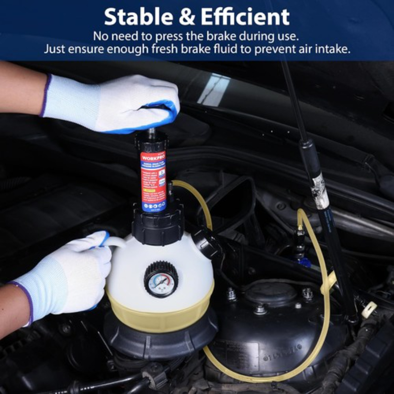 2L Manual Brake Bleeder Kit One Person Brake Fluid Change System with Vacuum Pump Large Capacity Bleeding Tools for Cars Trucks Motorcycles Clutch Service Fast Refilling Easy Operation Organized Workspace - Image 7