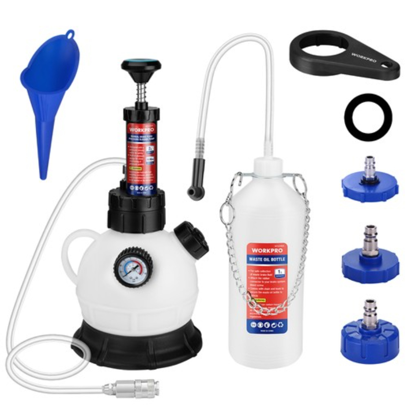 2L Manual Brake Bleeder Kit One Person Brake Fluid Change System with Vacuum Pump Large Capacity Bleeding Tools for Cars Trucks Motorcycles Clutch Service Fast Refilling Easy Operation Organized Workspace - Image 8