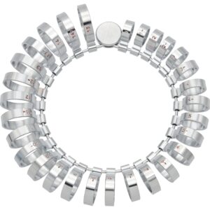 Ring Size Finger Gauge Measure US 1-15 6mm Wide Metal 29 Band Jewelers Tool