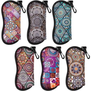 6 Pcs Sunglasses Soft Case Clip on Sunglasses Case Light Portable er Neoprene Glasses Pouch for Women Men