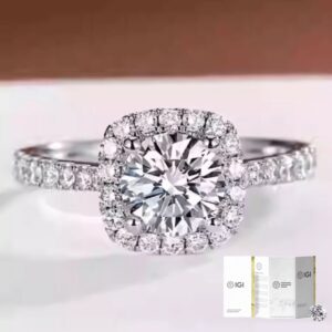 1pc 0.5-1.05 Carat Laboratory-Lab-grown Diamond of D Color and VS Clarity Engagement and Wedding Ring, Men'S and Women'S Suitable for Banquets, Parties, Official Occasions, Anniversary Gifts, Without Battery