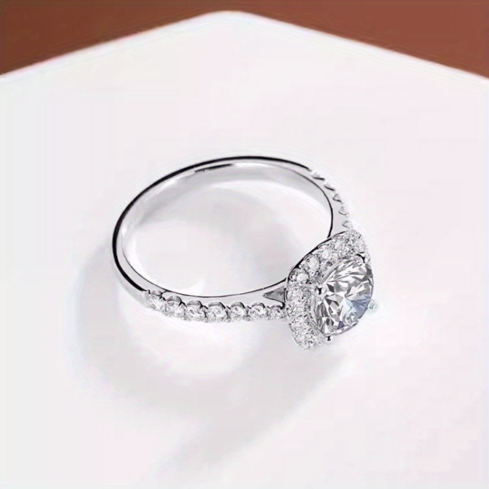 1pc 0.5-1.05 Carat Laboratory-Lab-grown Diamond of D Color and VS Clarity Engagement and Wedding Ring, Men'S and Women'S Suitable for Banquets, Parties, Official Occasions, Anniversary Gifts, Without Battery - Image 5