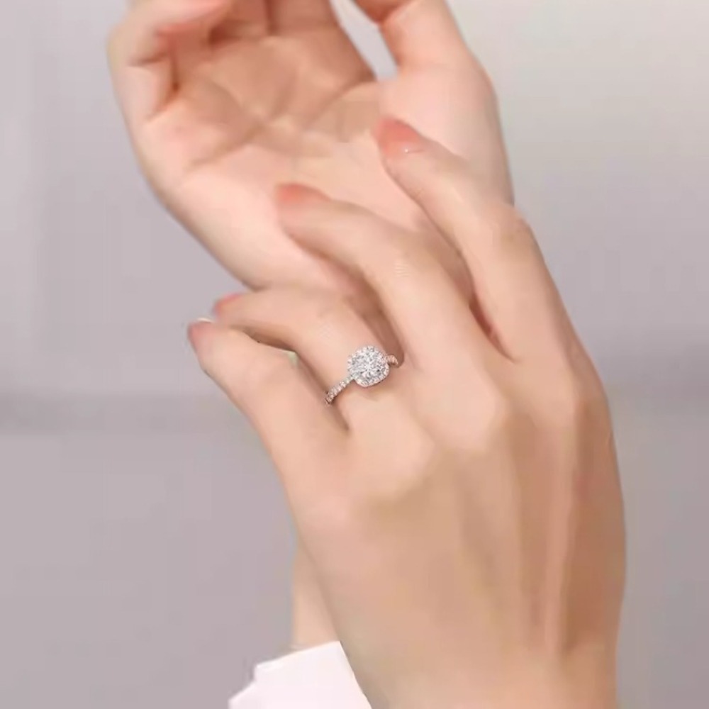 1pc 0.5-1.05 Carat Laboratory-Lab-grown Diamond of D Color and VS Clarity Engagement and Wedding Ring, Men'S and Women'S Suitable for Banquets, Parties, Official Occasions, Anniversary Gifts, Without Battery - Image 4