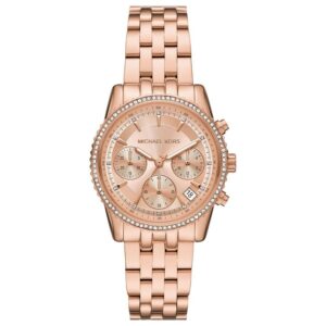 Michael Kors Women's Bryant MK7531 Bracelet Rose gold Plated Dial Quartz Movement Fold over Clasp 35mm Round Watch