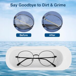 2pcs Jewelry Cleaner, Ultrasonic Cleaner Machine Portable 300ML one Button Control, for Jewelry, Eyeglasses, Retainer, Watches, Dentures, Rings, Coins