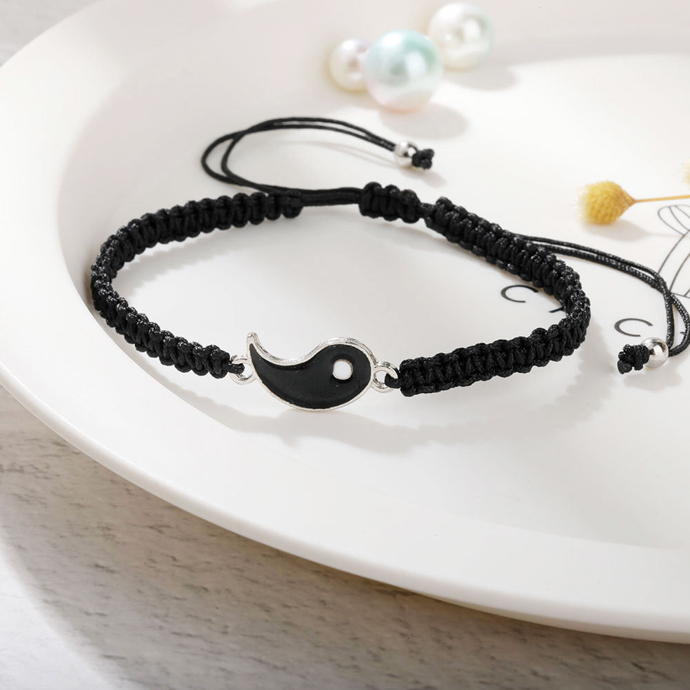 2pcs Best Friend Bracelets for 2 Adjustable Cord Thread Yin Yang Matching Bracelet for Bff Friendship Relationship Friendshop Boyfriend Girlfriend Valentines Gift, Suitable for Women - Image 8