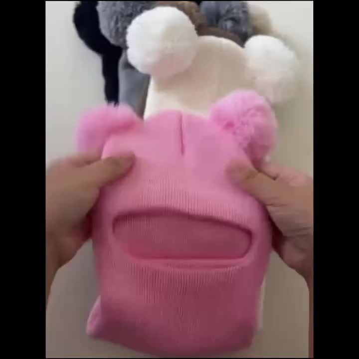 1pc Comfortable Hat with Pom-Pom And Neck Warmer | Soft Stretch Knit Winter Hat, White with Black Stripes, Ideal for Autumn And Winter, Casual Wear, Holiday Gift, Lightweight Acrylic Fabric. - Image 11