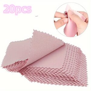 20pcs Set Thickened Jewelry Polishing Cloth - Silvery Cleaning Cloth - Double-Sided Polishing Wipe for Daily Jewelry Cleaning and Maintenance