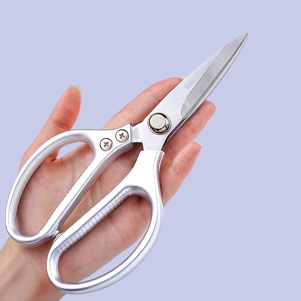 8.5-inch Stainless Steel Kitchen Scissors | Multi-Functional, Professional Aluminum Alloy Handle, Stamped Construction, 430 Stainless Steel, Ambidextrous, Contact Safe - Image 2