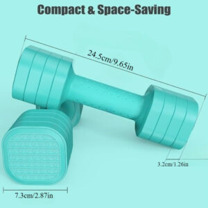 Adjustable Dumbbell Set of 2 4in 1 Free Weights Dumbbells for Women for Man Each 2lb 3lb 4lb 5lb Fast Adjust Weights with TPU Soft Rubber Handle for Home Gym Exercise Training