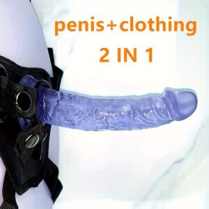 Dildo - 2pcs Realistic Skin Feel Simulation Dildo, Adult Gay Couple Sex Game Accessories Belt Pants, G-Spot Vaginal Stimulation Flirting Toy with Suction Cup, Adult Pleasure Anal Toy
